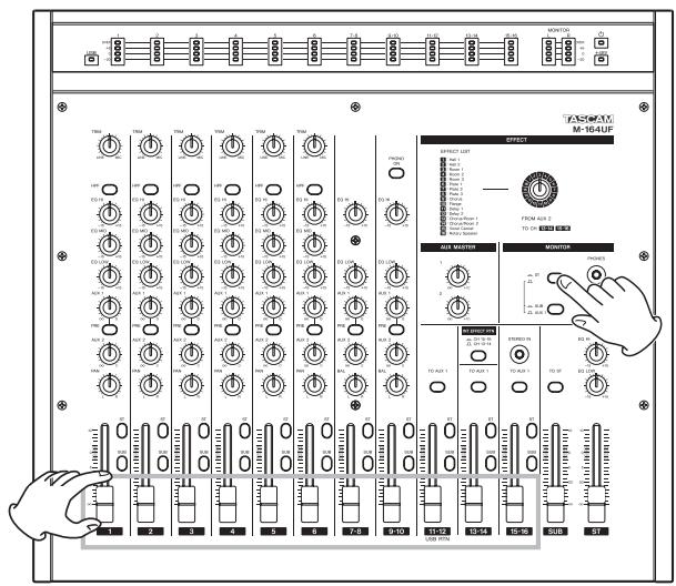 TASCAM M-164FX - Adjusting levels - 2
