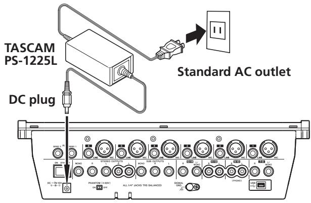 TASCAM M-164FX - Connecting the power - 1