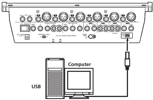 TASCAM M-164FX - Connecting by USB - 1