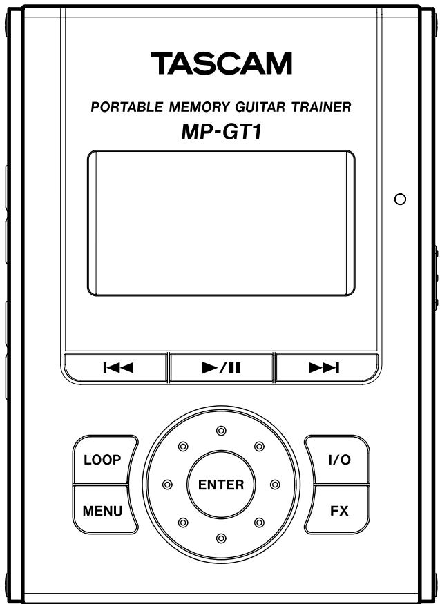 TASCAM PORTABLE MEMORY GUITAR TRAINER MP-GT1 I<>I LOOP MENU ENTER I/O FX