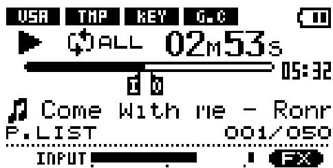 USA THP KEY G.C ALL 02m53s 05:32 Come With Me - Ronr P. LIST 001/050 INPUT . ! FX