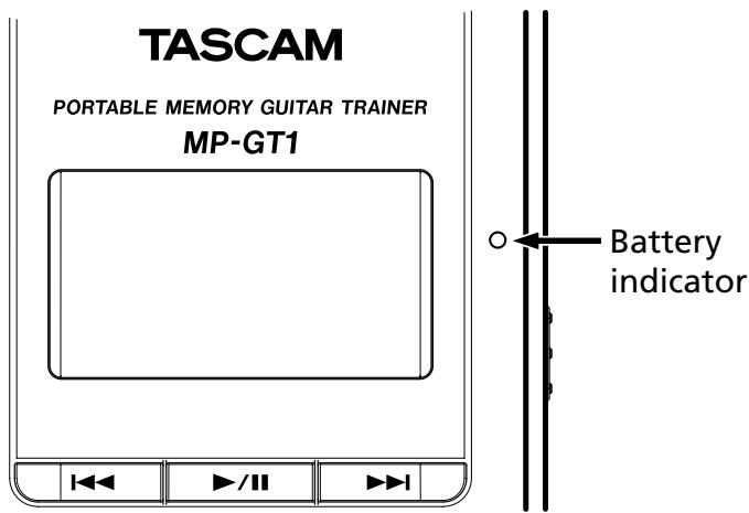 TASCAM PORTABLE MEMORY GUITAR TRAINER MP-GT1 Battery indicator