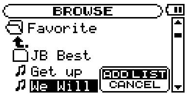 BROWSE Favorite JB Best Get up We Will ADD LIST CANCEL