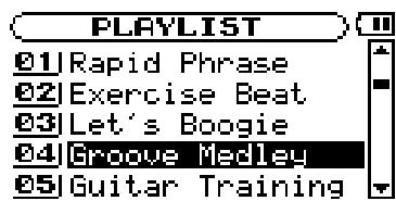 PLAYLIST 01 Rapid Phrase 02 Exercise Beat 03 Let's Boogie 04 Groove Medley 05 Guitar Training