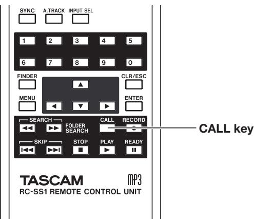 TASCAM SS-CDR1 - Call function - 1