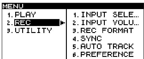TASCAM SS-CDR1 - Using the menu to select the source - 2
