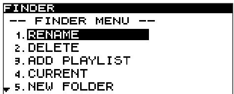 TASCAM SS-CDR1 - Operations in the folder menu screen - 1