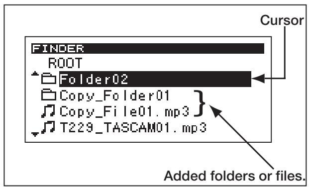 TASCAM SS-CDR1 - Select the copy-destination (target). - 2