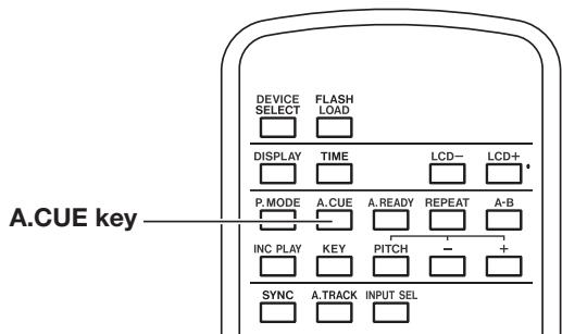 TASCAM SS-CDR1 - Using the remote's dedicated key to turn Auto Cue on/off - 1