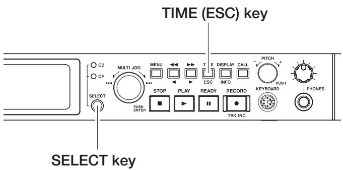 TASCAM SS-CDR1 - Selecting the device - 1