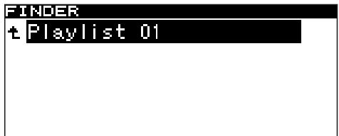 TASCAM SS-CDR1 - Navigating in the playlist finder screen - 1