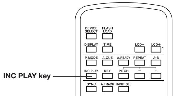 TASCAM SS-CDR1 - Using the remote's dedicated key - 1