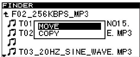 TASCAM SS-CDR1 - Moving or copying a file between folders - 2