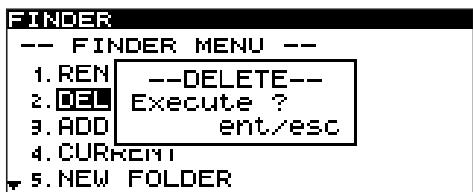 TASCAM SS-CDR1 - Deleting a folder (CF card only) - 1