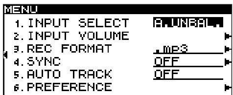 TASCAM SS-CDR1 - Using the menu to select the source - 3
