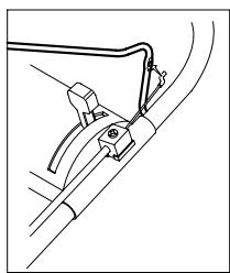 Pure mechanical diagram showing a linkage mechanism without any text, numbers, or symbols