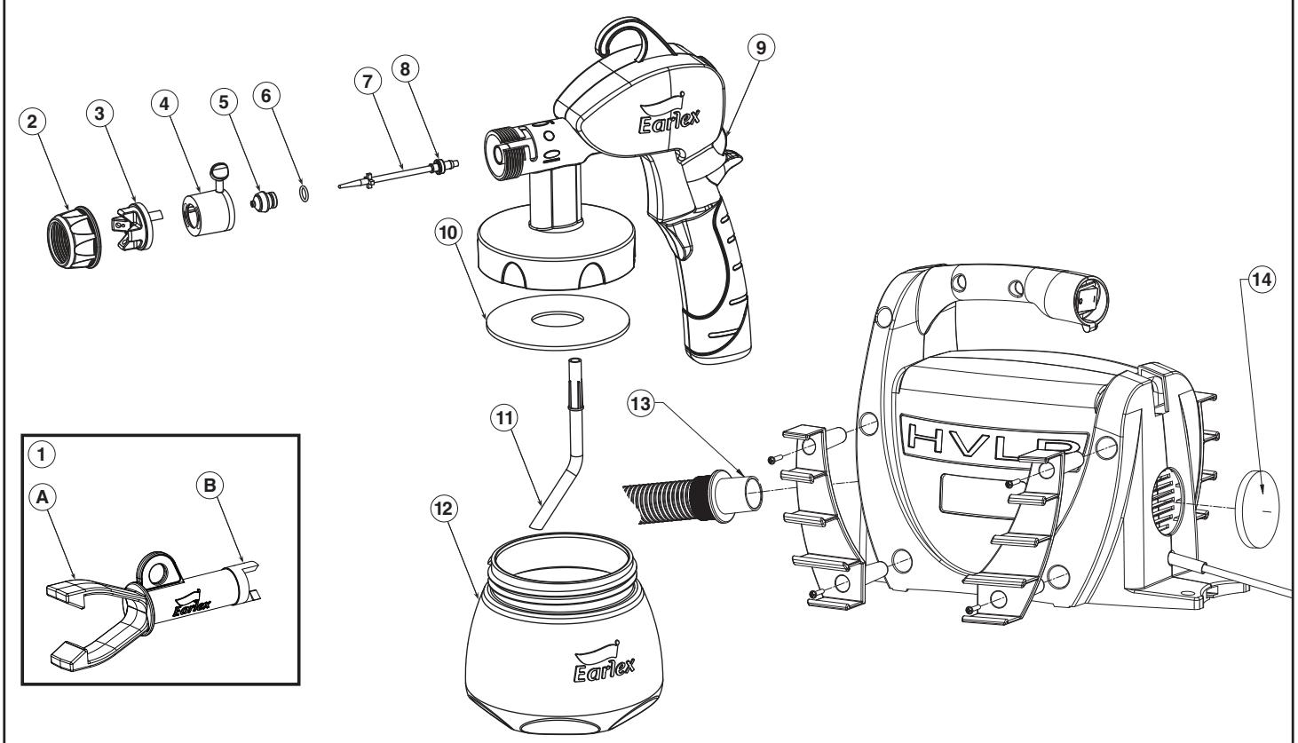 EARLEX HV3900 - EXPLODED PARTS VIEW - 1