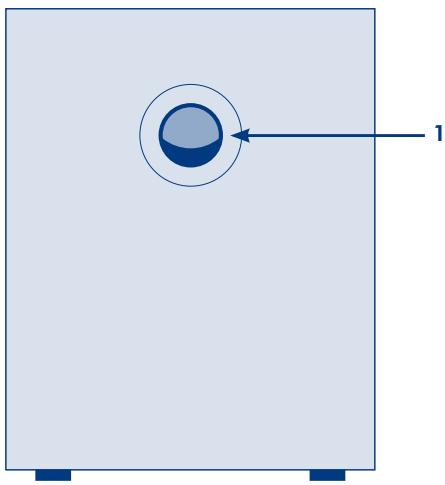 LACIE 5BIG BACKUP SERVER - Vue avant – Bouton Marche/Arrêt avec voyant d'état (Fig. 01) - 1