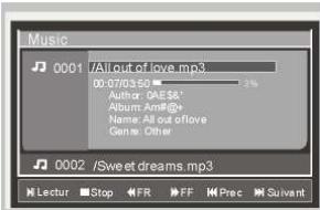 NESX NE-1617P - MENU LECTEUR MUSIQUE - 1