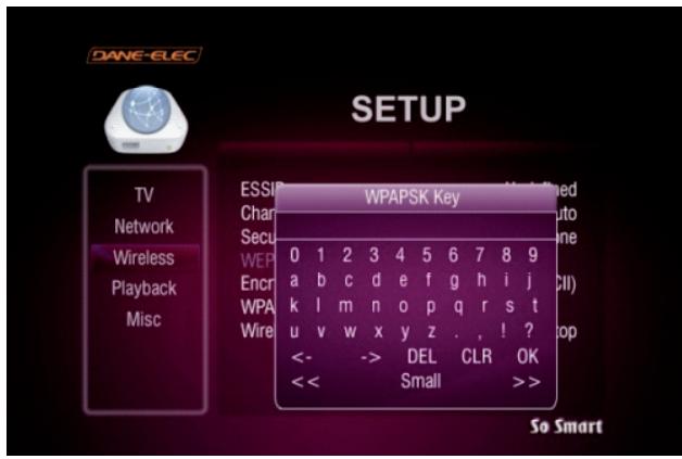 DANE-ELEC SO SMART - ENTERING WEP KEY: - 1