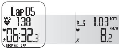POLAR RS200SD - Storing lap and split time: - 1