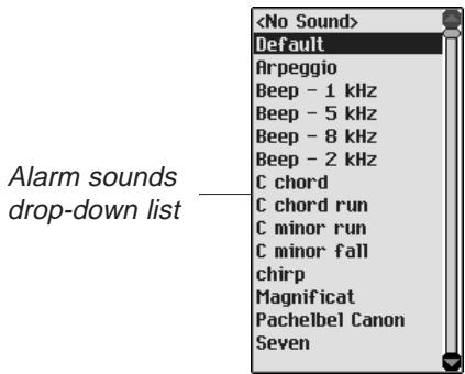 FRANKLIN EBM-900 - Selecting Alarm sounds - 2