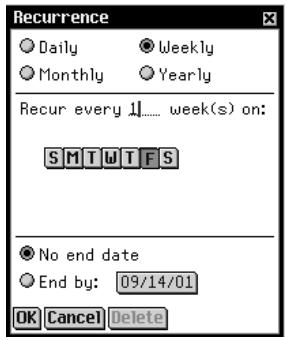 FRANKLIN EBM-911 - Weekly Recurrence - 1