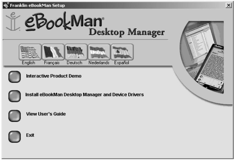 FRANKLIN EBM-911 - Install eBookMan® Desktop Manager - 1
