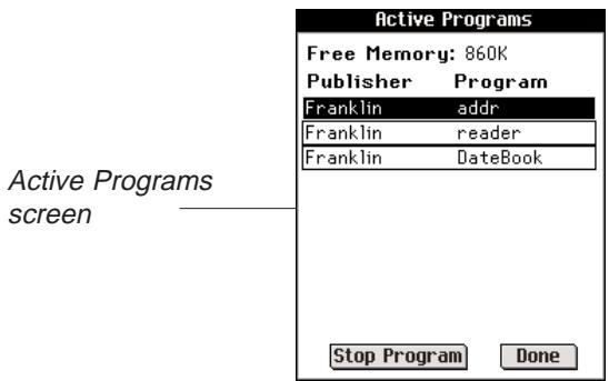 FRANKLIN EBM-911 - Using Active Programs - 1