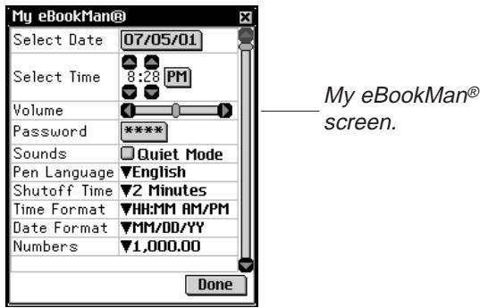 FRANKLIN EBM-911 - Calibrate your eBookMan - 2