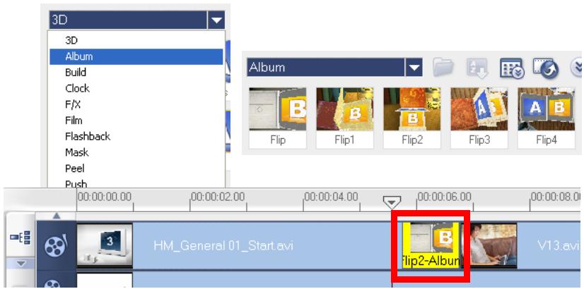 ULEAD VIDEOSTUDIO 10 PLUS - To apply the Album transition: - 1