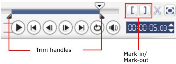 ULEAD VIDEOSTUDIO 10 PLUS - To trim a clip with the Trim Handles: - 1