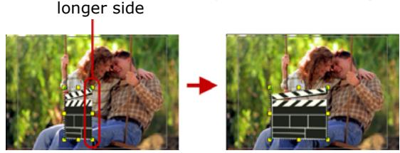 ULEAD VIDEOSTUDIO 10 PLUS - To resize the current overlay clip: - 2