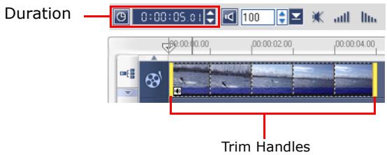 ULEAD VIDEOSTUDIO 10 PLUS - To trim a clip directly on the Timeline: - 1