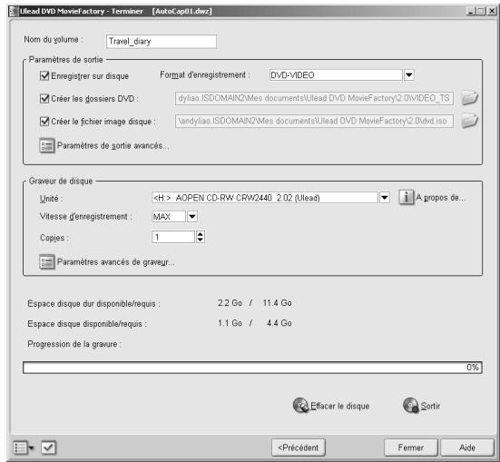 ULEAD DVD MOVIEFACTORY 2 - Sortir notre film : - 1