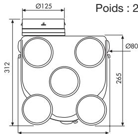 UNELVENT SANIGEM HYGRO - Dimensions (mm) - 1