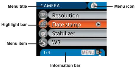 AIPTEK POCKET DV 6800 - Menu illustration - 1