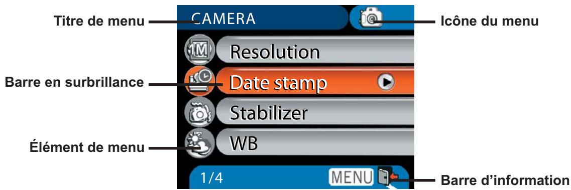 AIPTEK POCKET DV T200 - Utilisation du menu - 1