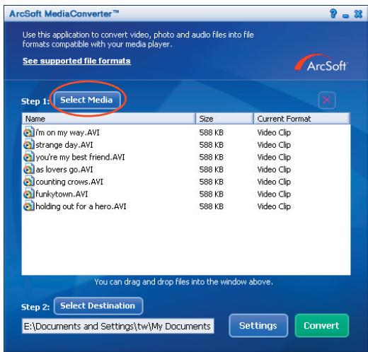 AIPTEK POCKET DV 8800 NEO - Converting files - 1