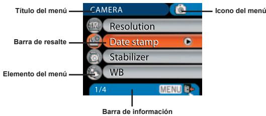 AIPTEK POCKET DV 8800 NEO - - Ilustración de un menu - 1