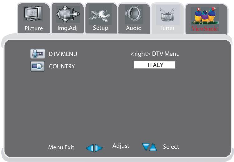 VIEWSONIC N3766W - DTV OSD Functions - 1