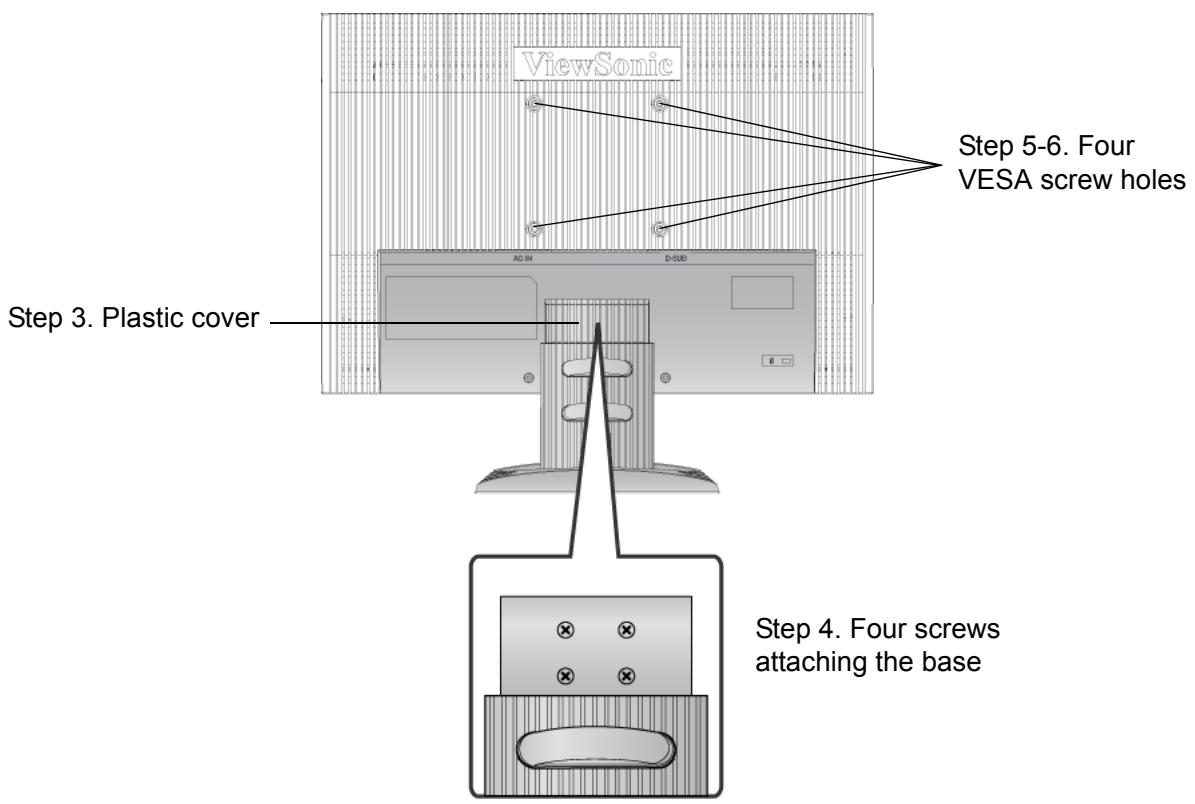 VIEWSONIC VA926 - Wall Mounting (Optional) For use only with UL Listed Wall Mount Bracket - 1