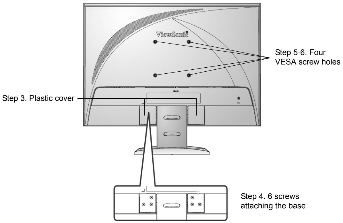 VIEWSONIC VX2255WMB - Wall Mounting (Optional) For use only with UL Listed Wall Mount Bracket - 1
