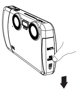 VIEWSONIC 3DSC5 - Loading the battery/ Using a memory card - 1