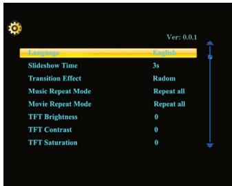 VIEWSONIC DPG807BK - Changing Frame Settings - 1