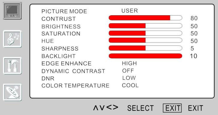 VIEWSONIC N4290P - OSD Menu in AV/TV Mode - 1