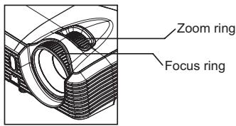 VIEWSONIC PJD5523W - Adjusting the Projector Zoom and Focus - 1