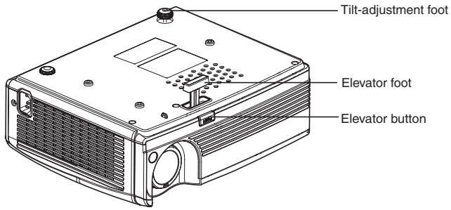 VIEWSONIC PJD6240 - Adjusting the Projector Height - 1