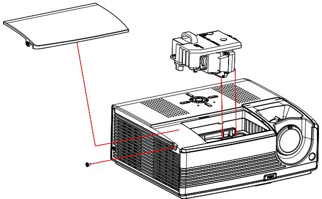 VIEWSONIC PJD6240 - Replacing the Lamp - 2