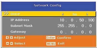 VIEWSONIC PJD6240 - Auto IP address setting (DHCP): - 2